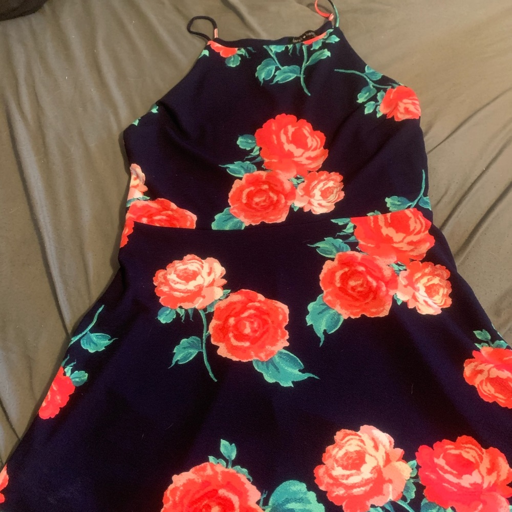 Derek Heart navy blue dress with flowers 1X